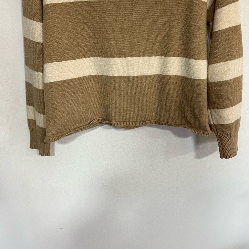 LNA Clothing Morjana V Neck Sweater in Camel Stripe - Picture 13 of 16